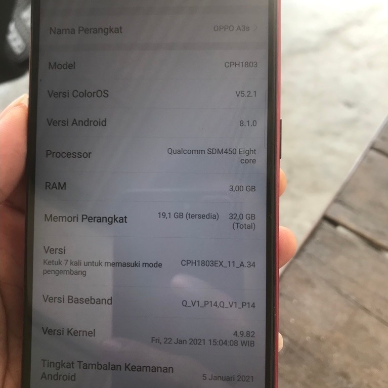 OPPO A3S 3/32 SEKEND NORMAL HP ONLY