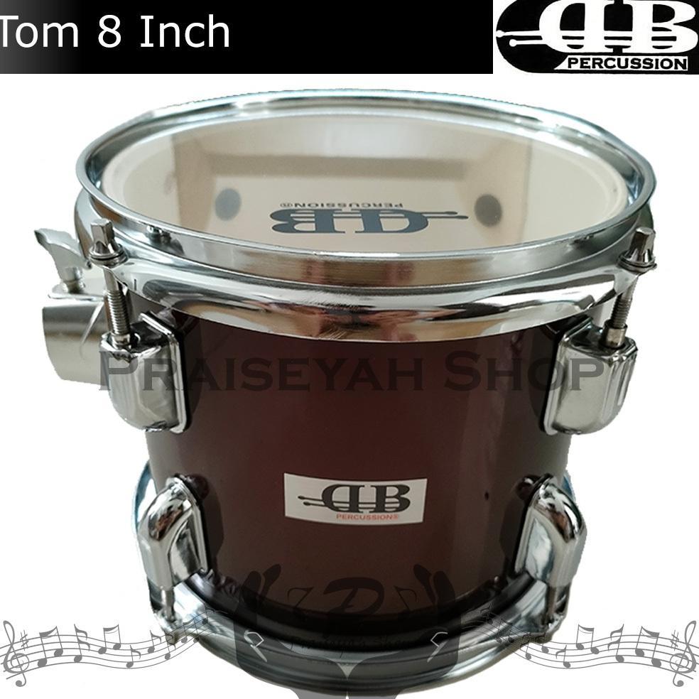 DB Percussion Tom-Tom Drum 8 Inch 8x7 Original Hitam Maroon