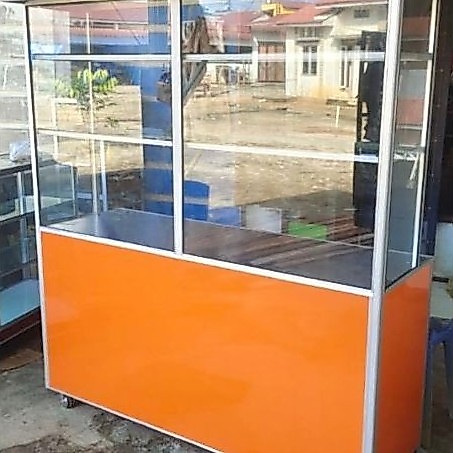 Dijual Gerobak makan atau steling kaca aluminium