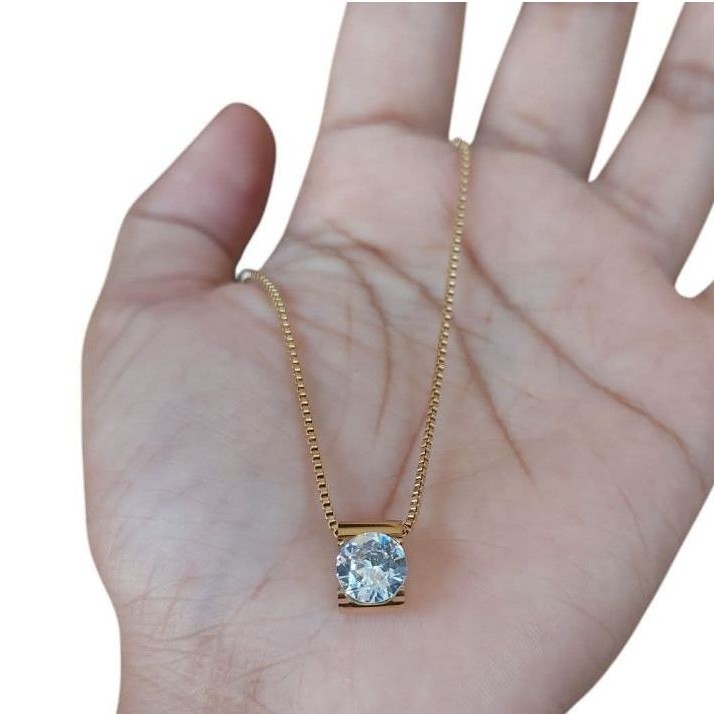 kalung titanium koye mata solitaire