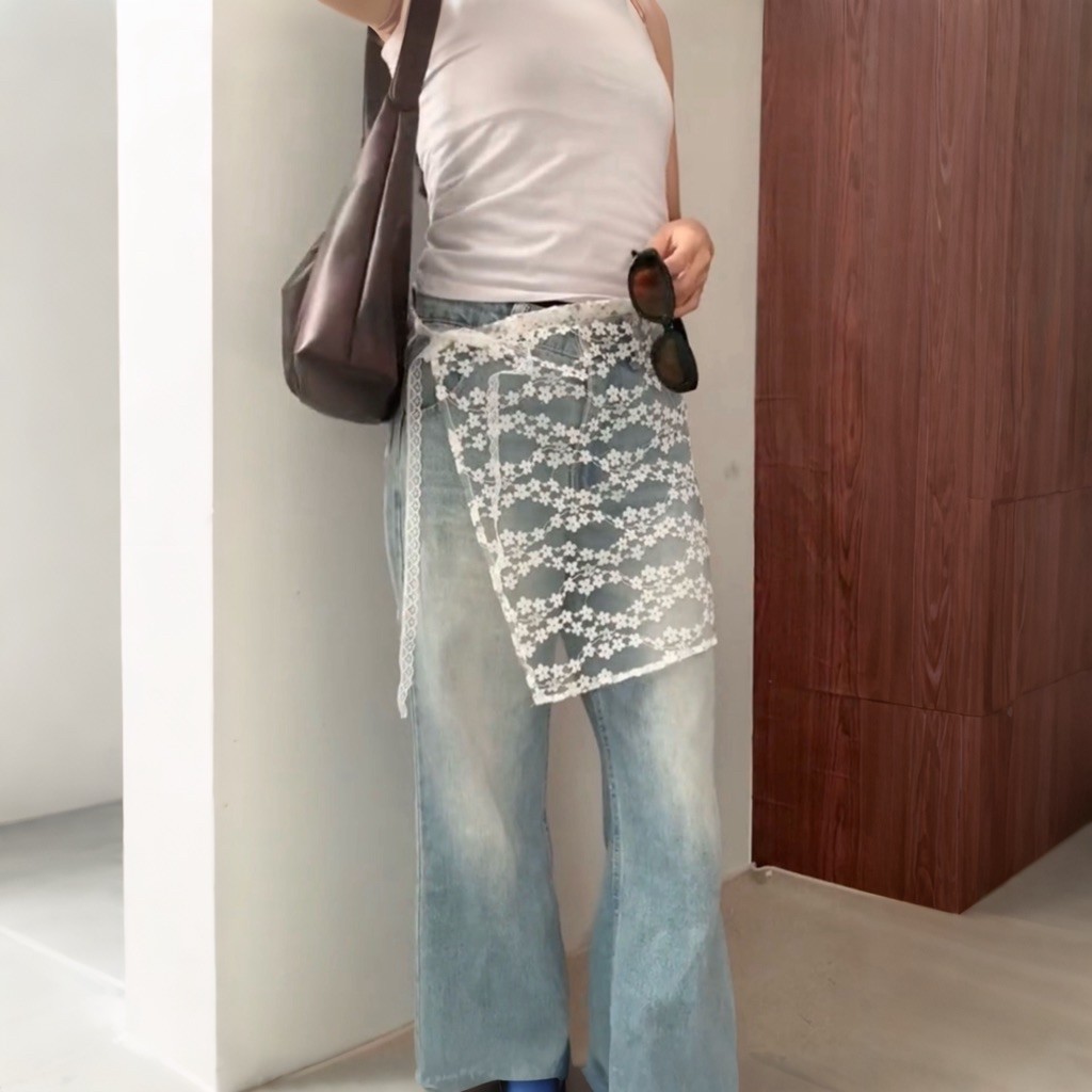 Rok Korean Lace Skirt Layering Rok Lace Wraping