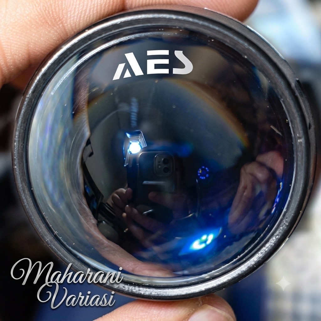 stiker biled AES mini font terbalik untuk lensa biled