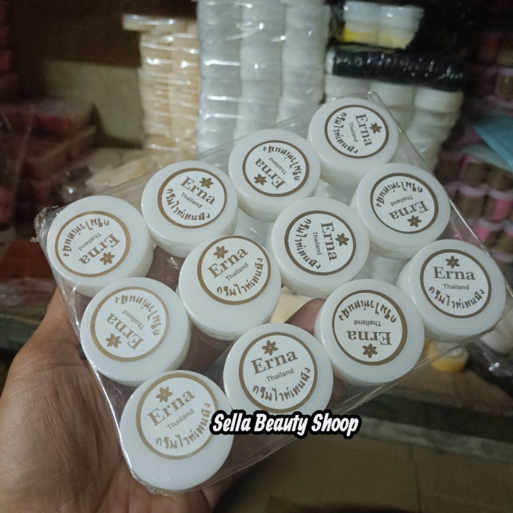 ( PERLUSIN ) Cream Erna Whitening Malaysia Asli Sesuai Gambar 12pcs