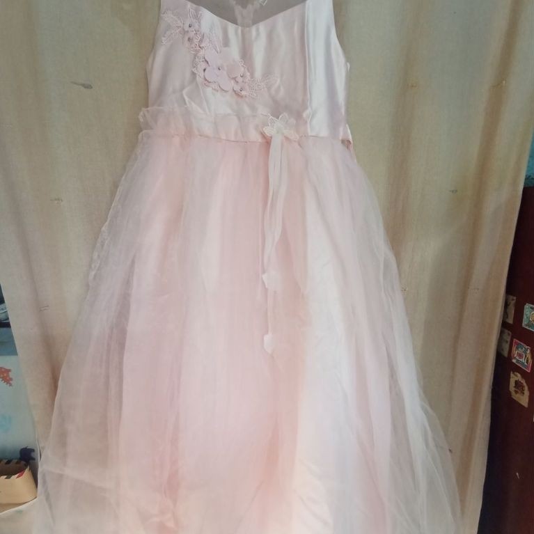 Dress Pink Preloved Renda Bunga-Bunga