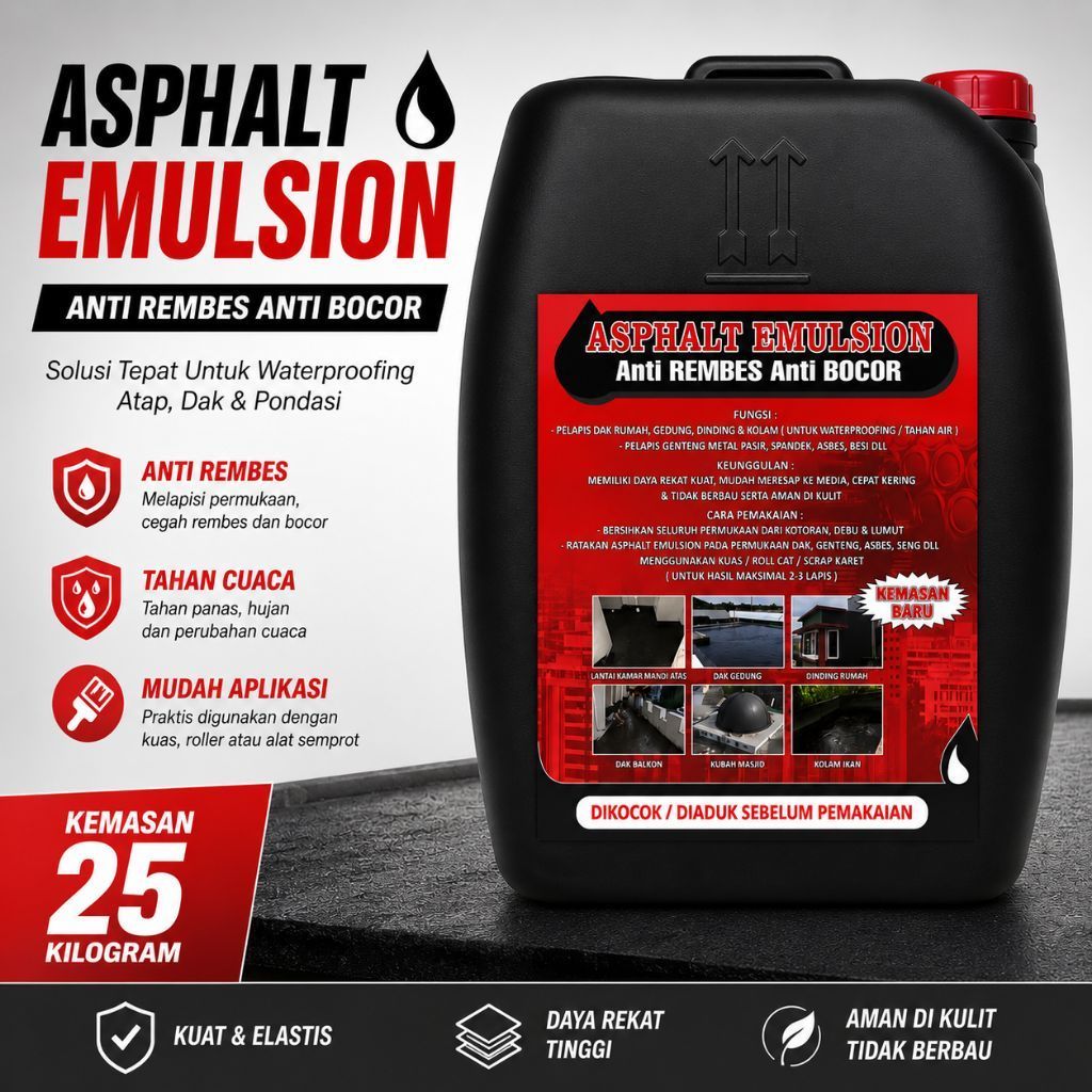 Aspal Cair 25,kg Solusi Atasi Dakcor Bocor | ASPAL EMULSION
