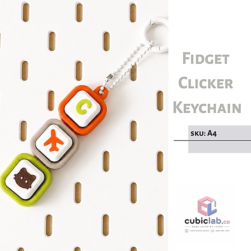 Cubic Lab - Initial Keychain 3D Fidget Clicker