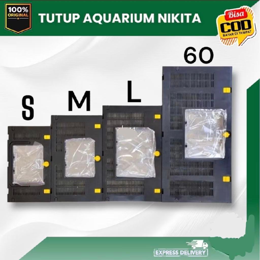 Tutup Aquarium triset S M L R / Nikita Reptile / 30 35 40 60 cm / Nisso Bahari GEX Akuarium Cover