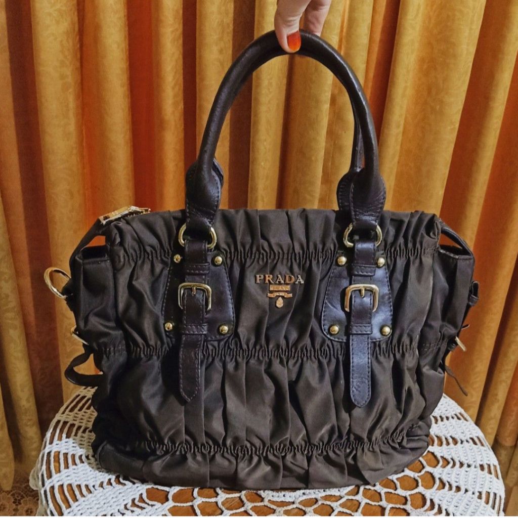 Prada Nylon Tessuto Gaufre Satchel Tote Bag