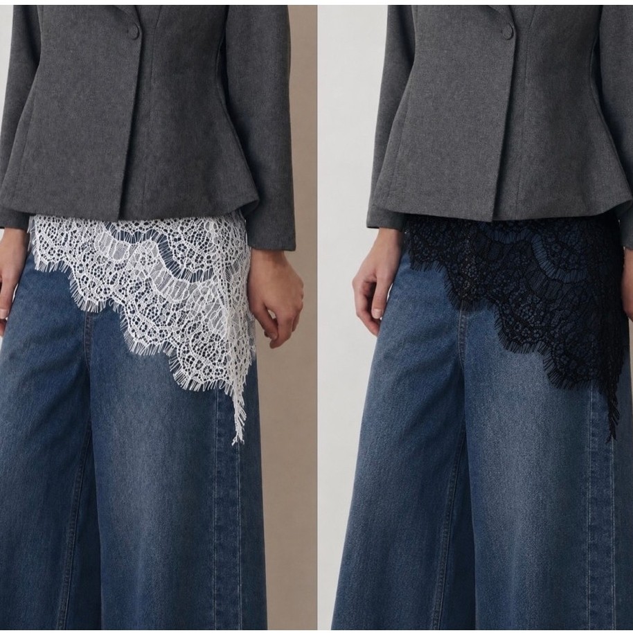 DYOUWEAR.ID - ZEA LACE SKIRT FULL LACE / SKIRT EXTENDER ROK SAMBUNG ROK PALSU / LACE SKIRT ASIMETRIS