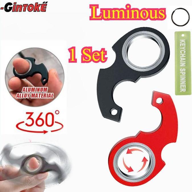 (Luminous)Keyrambit Keychain Fidget Spinner Mainan Gantungan Kunci Karambit || Spinning Keychain || 
