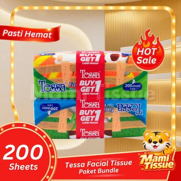 Limpar - Tessa Facial Tissue 200 Sheet 2 Ply Bundle (2 Pcs)