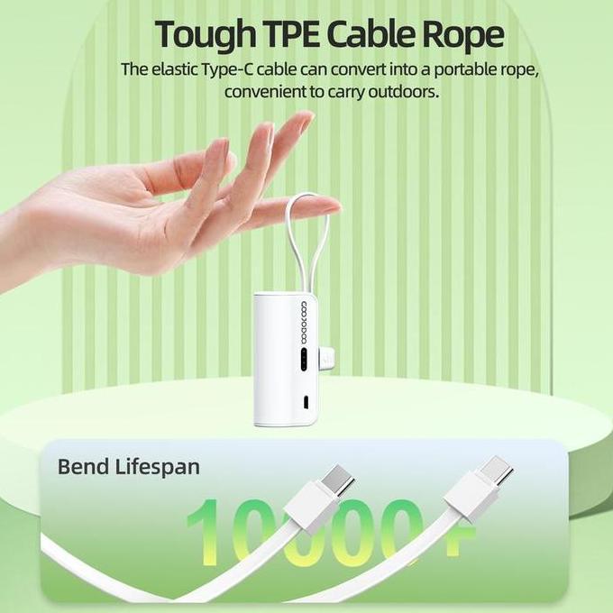 Power- Goojodoq Ad4031 4000Mah/Ad4 5000Mah Mini Powerbank For Iphone Android Phone Built In Cable Sm