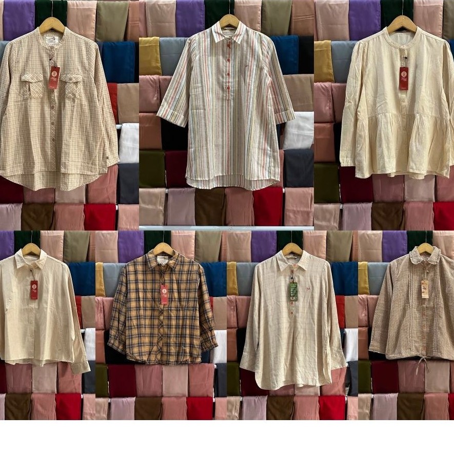 Atasan kemeja triset-blouse triset