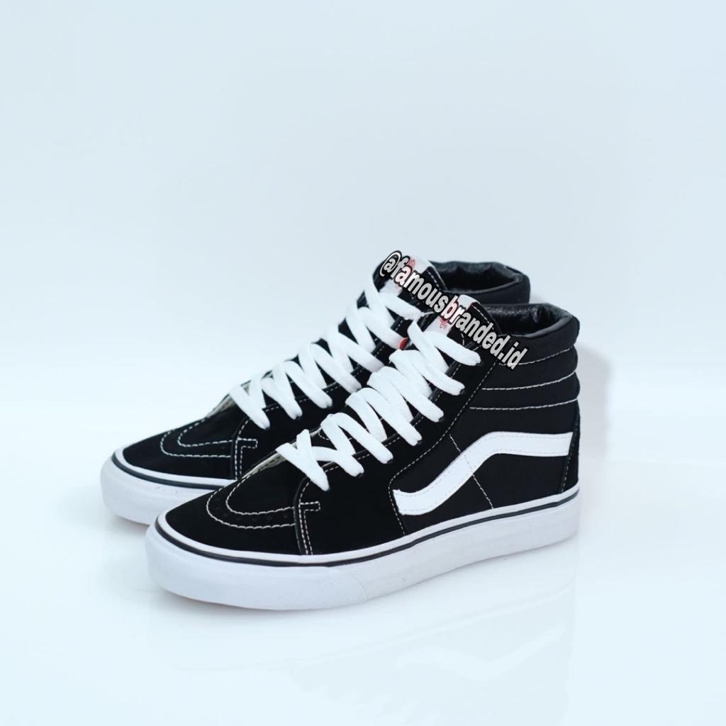 Sepatu Sk8 High Black White Full Label