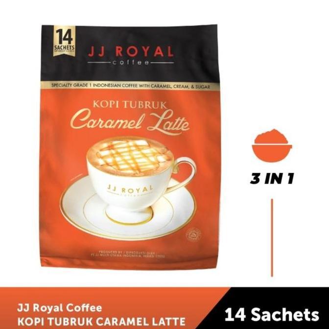 Kopi Jj Royal Kopi Tubruk Caramel Latte Bags 14 Sachets | Coffee