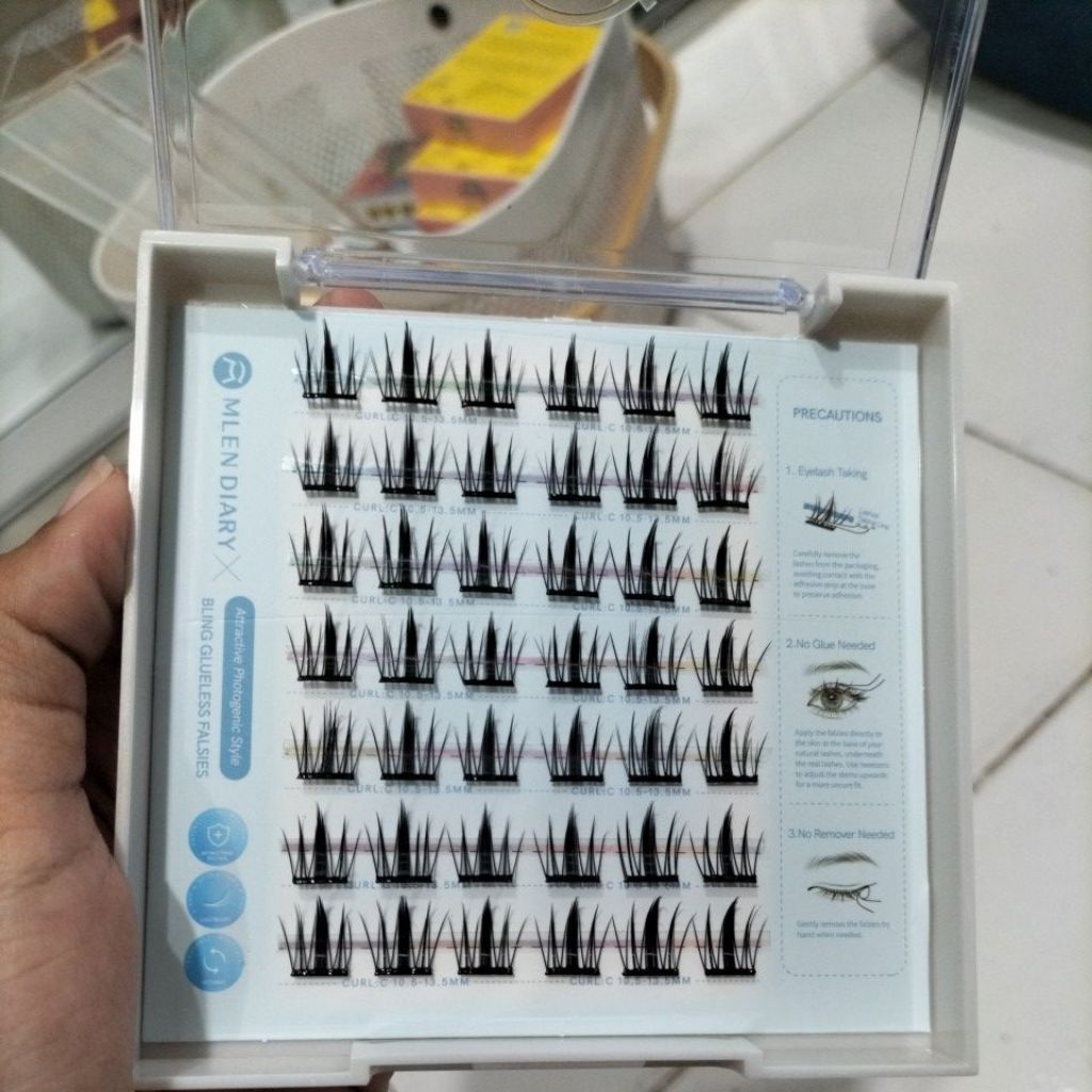 (6977057251805) MLEN DIARY no glue BLING GLUELESS FALSIES