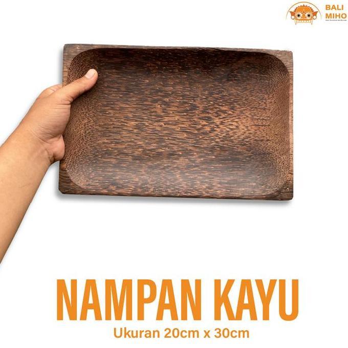*****] Piring Kayu Aren Persegi Panjang 30 cm - Piring Kayu - Piring Kayu