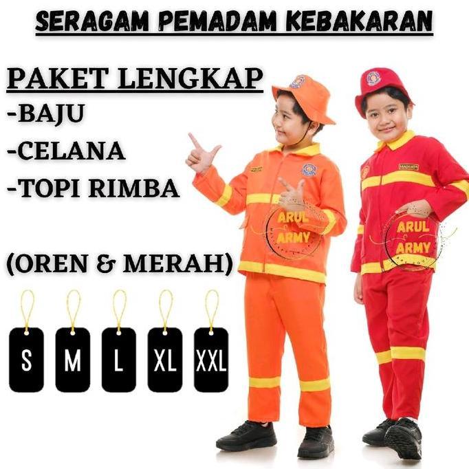 PROMO BAJU SERAGAM DAMKAR ANAK SERAGAM SEKOLAH TK PAUD PEMADAM KEBAKARAN DAMKAR ANAK SETELAN DAMKAR 
