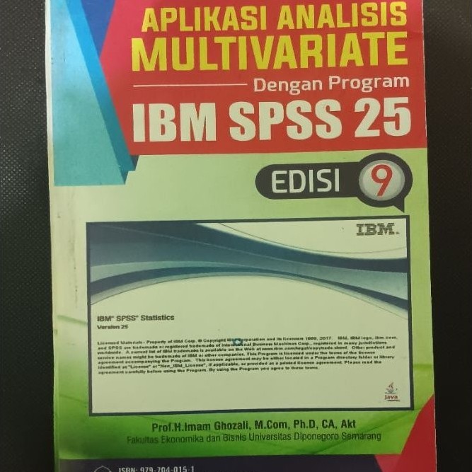 Buku Aplikasi Analisis Multivariate dengan Program IBM SPSS 25 Edisi 9 Prof. H. Imam Ghozali, M.Com,