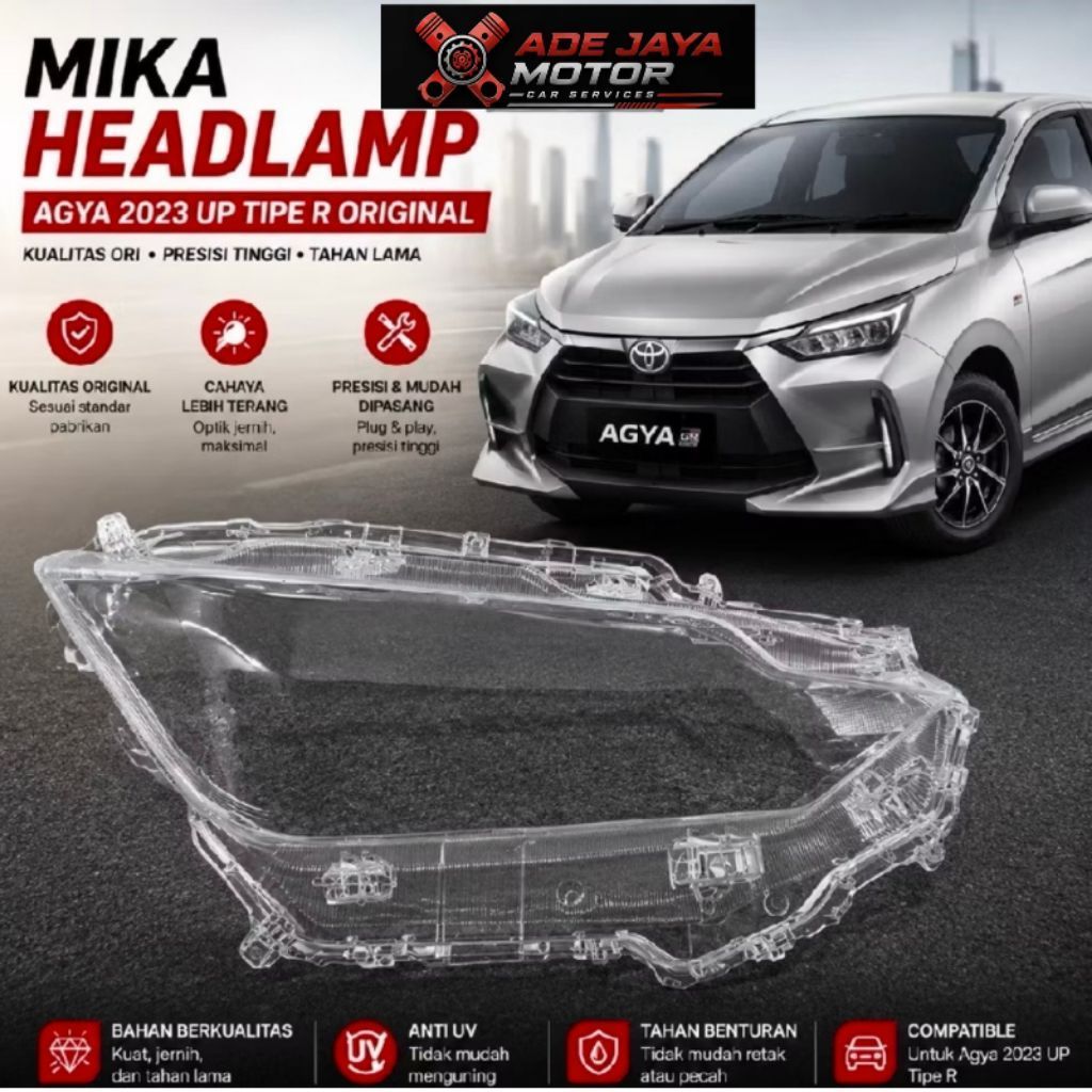 Mika Headlamp Lampu Depan Toyota Agya Original 2023 2024 mika lampu depan agya terbaru