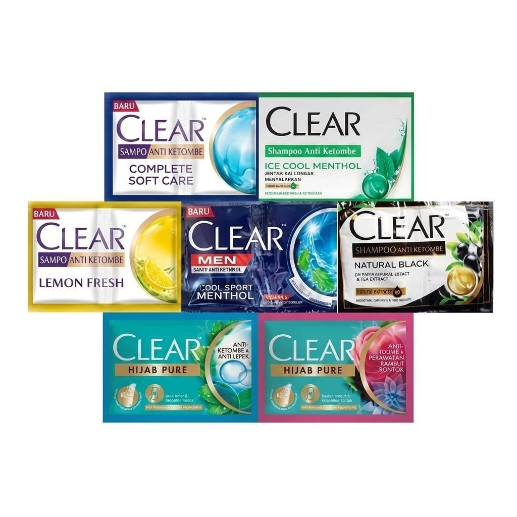 ​[1 RENCENG / 12 SACHET] Sampo CLEAR Sachet Anti Ketombe Murah / Shampoo CLEAR Rencengan