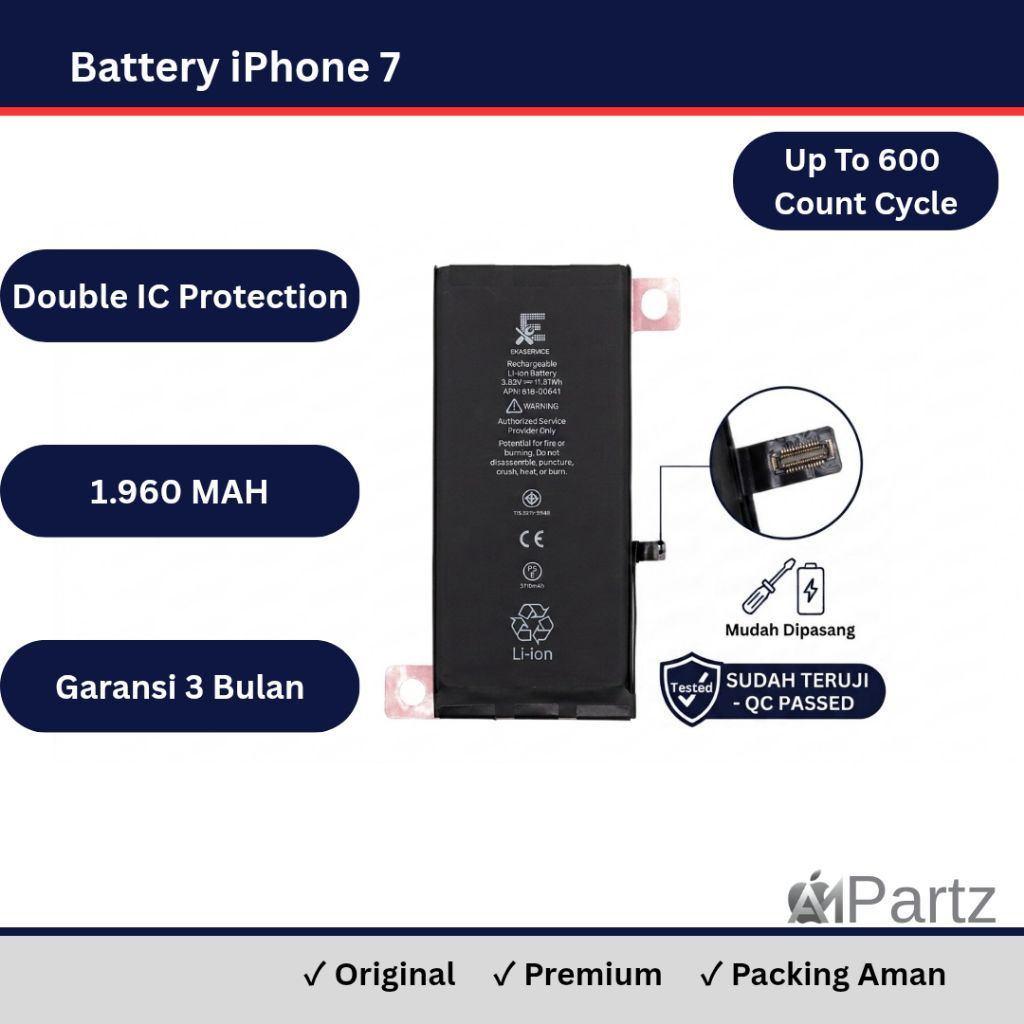 Baterai iPhone 7 / Battery iPhone 7 Plus 7P Original Capacity 100%