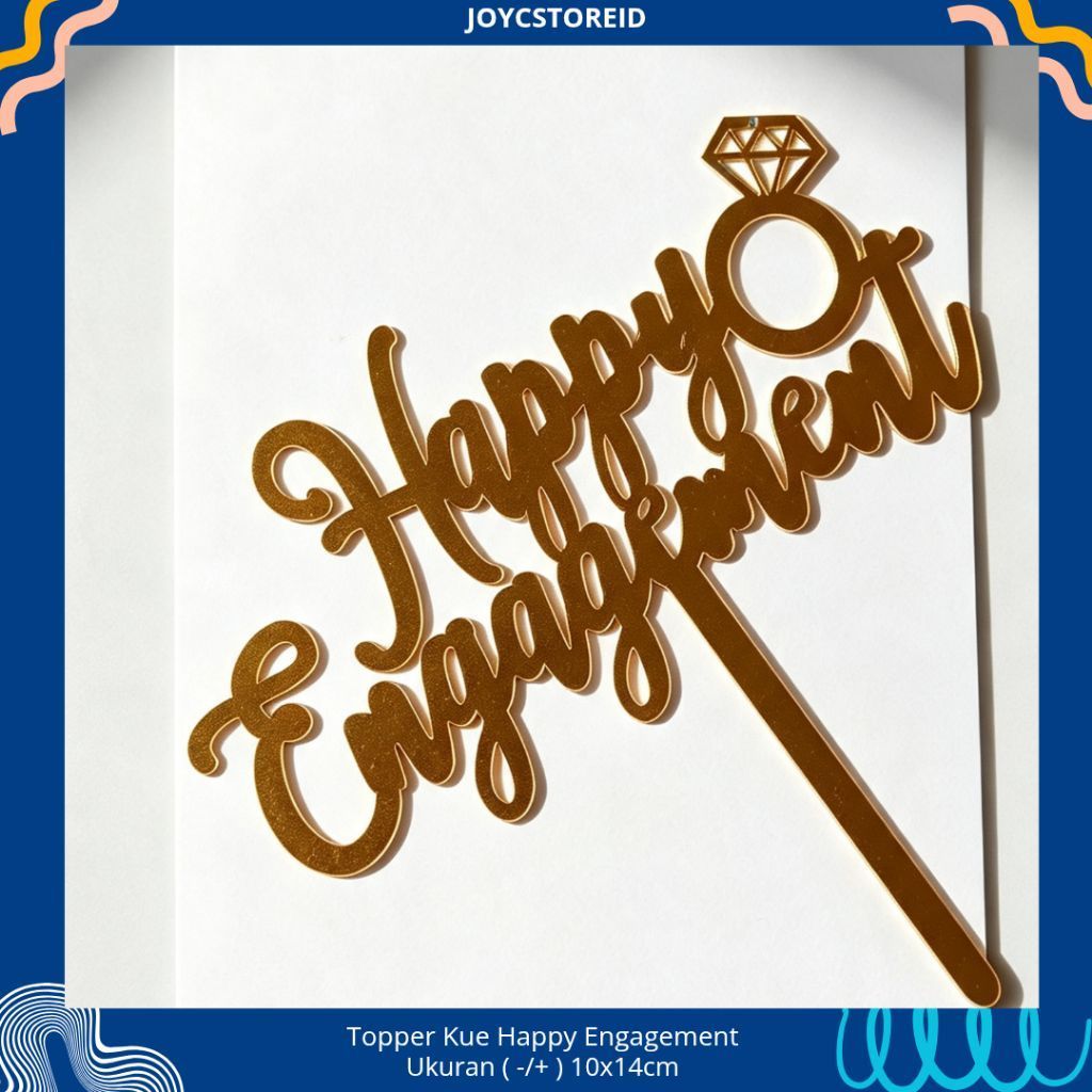 Topper Happy Engagement | Topper Kue Happy Engagement | Topper Kue Tunangan