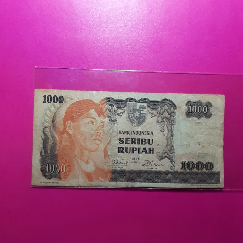uang kuno 1000 rupiah sudirman tahun 1968