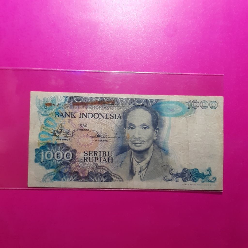 uang kuno 1000 rupiah sutomo 1980