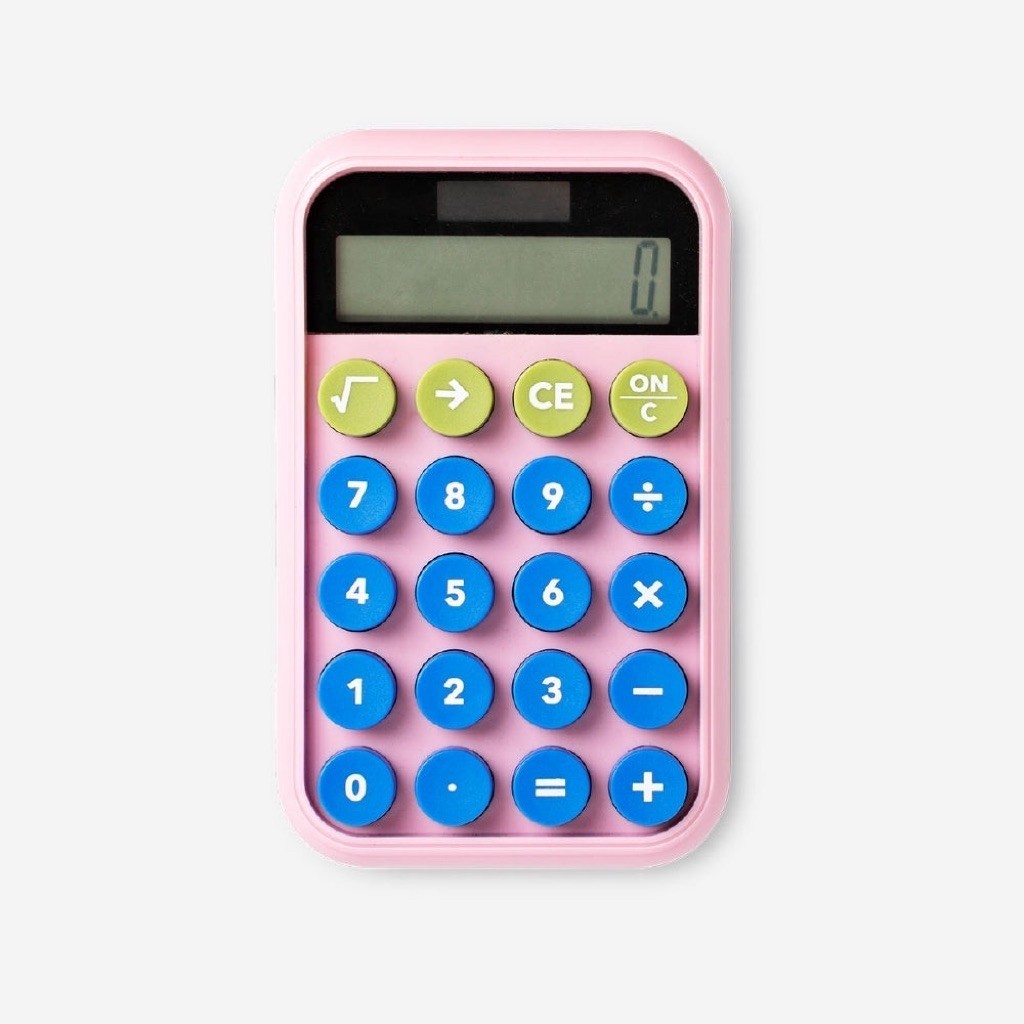 Flying Tiger Solar Powered Cute Pink Calculator
