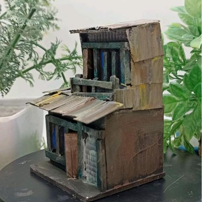diorama rumah kumuh DKI -Type A PVC Aquascape paludarium