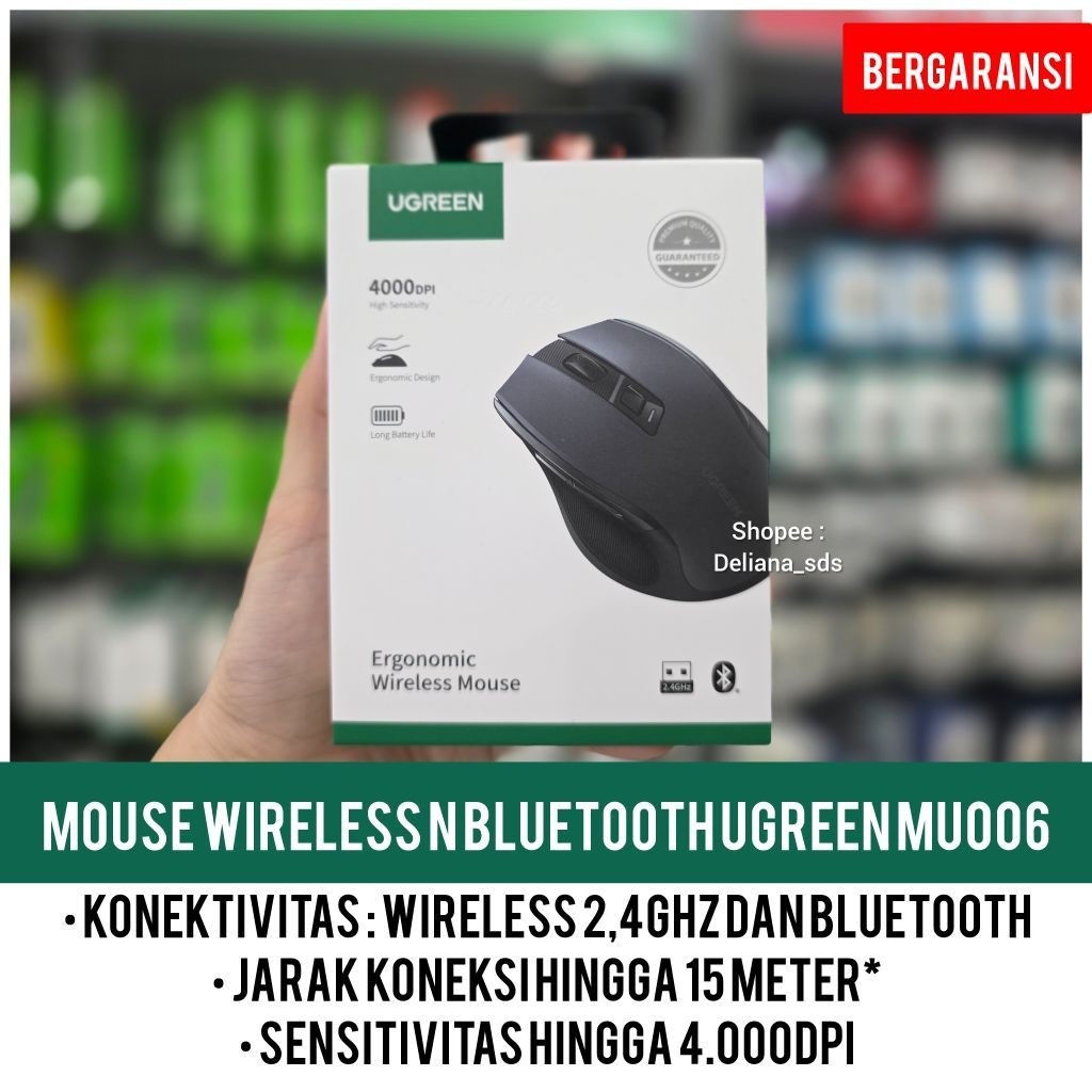 Mouse Wireless N Bluetooth Ugreen MU006 90855 Garansi Resmi 1 Tahun Mouse Wireless Ugreen Mouse Blue