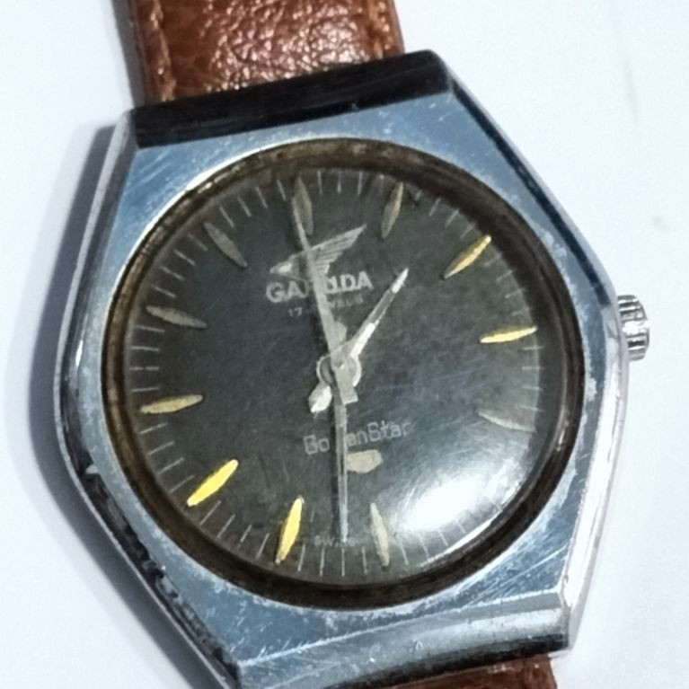 Jam Tangan Vintage Garuda Golden Star Swiss Made 17 Jewels Original Langka
