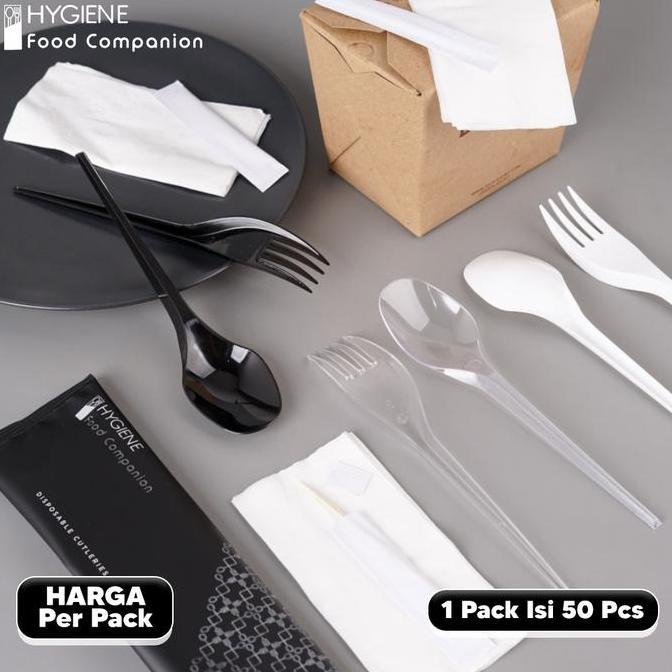 Save- Set Sendok Garpu Plastik / Sendok Set Hygiene Lengkap