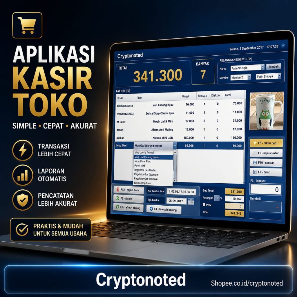 Aplikasi PROGRAM TOKO Kasir Point Of Sales 4 Program Toko - Aplikasi Canggih Untuk Kasir + Pembukuan