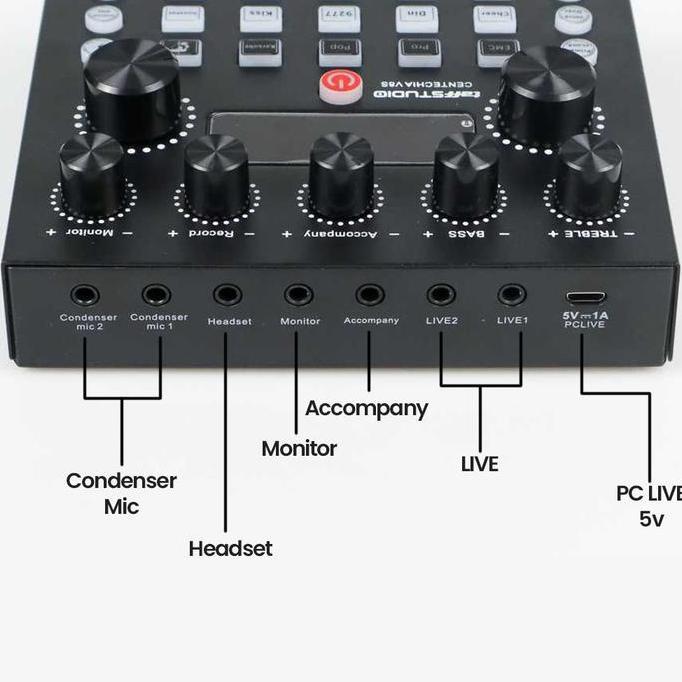 Nada- Taffstudio Sound Card V8S - Usb External Sound Card Bluetooth Soundcard Amplifier Mixer Centec