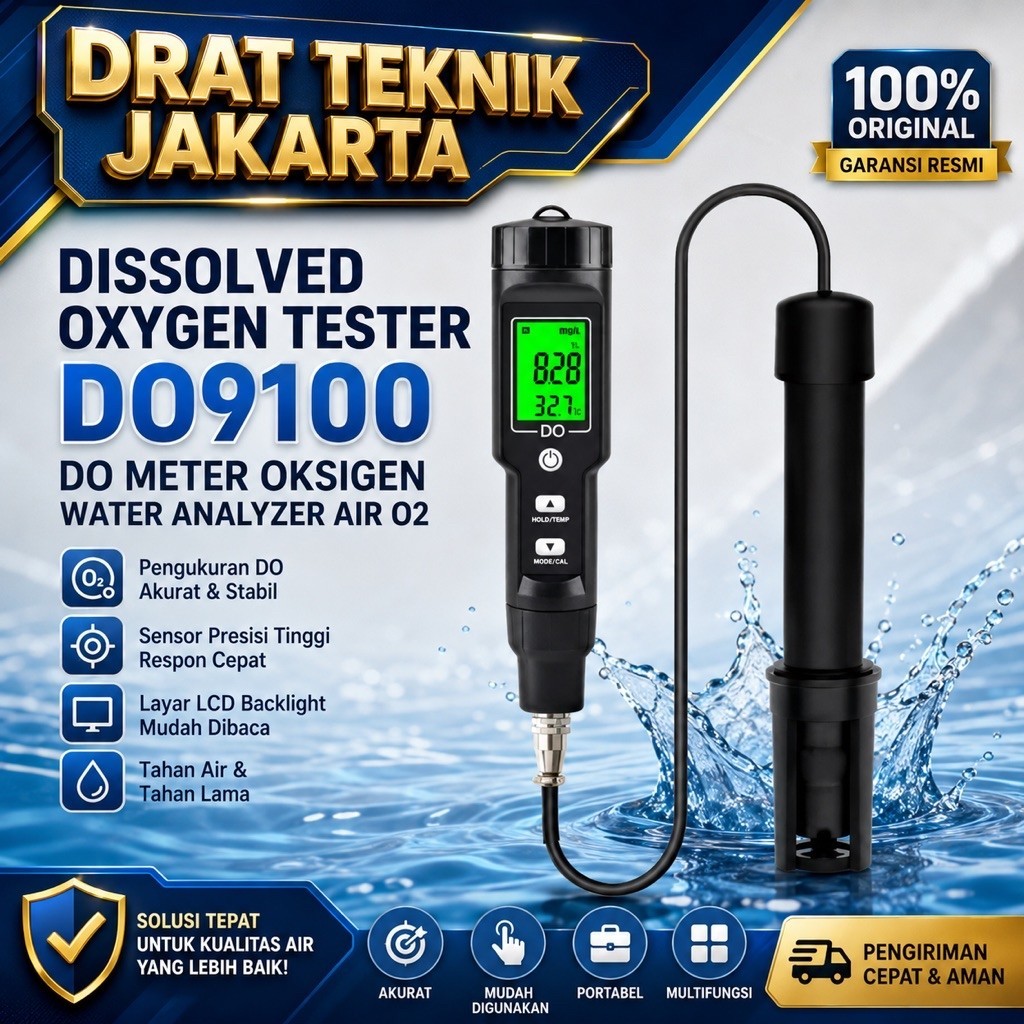 Dissolved Oxygen Tester DO9100 DO Meter Oksigen Water Analyzer Air