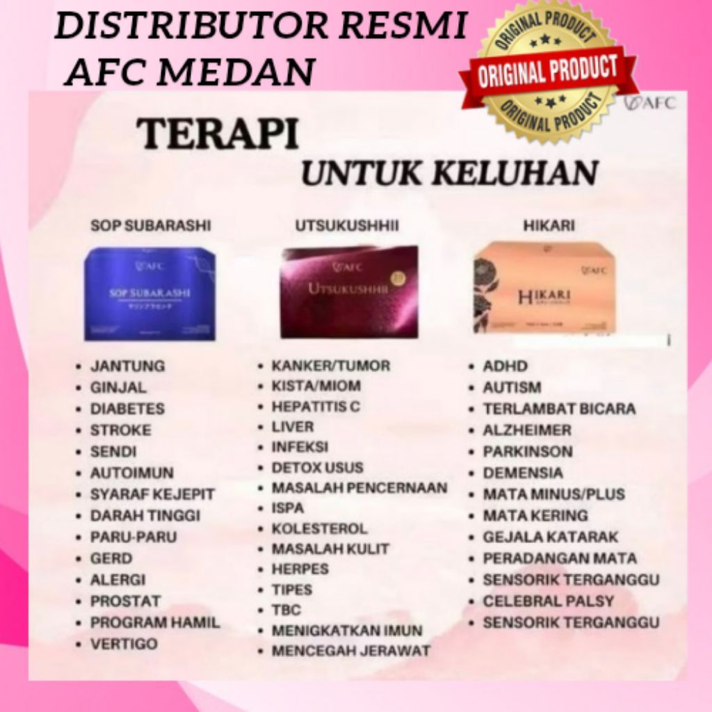 ( ECER 1 SACHET ) SOP SUBARASHI UTSUKUSHI HIKARI ORIGINAL AFC JAPAN NUTRISI MAKANAN DARI JEPANG 100%