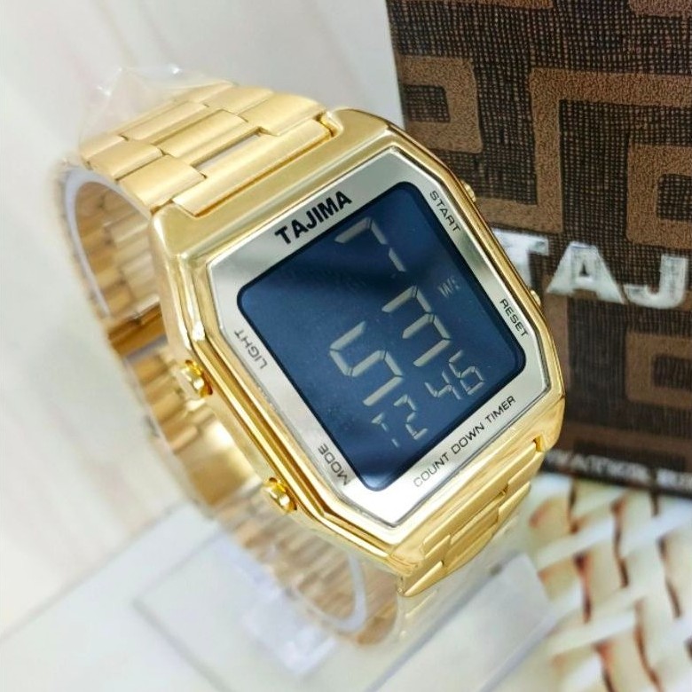 Jam Tangan LED JSS3642 Rantai Stainless Tahan Air dan Anti Magnet merek tajima