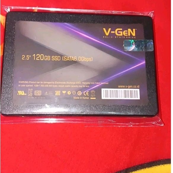 Di jual 1 Unit SSD V-Gen 120Gb Sata Serial (Original Normal) ( Sdh terinstall windows 11 office dll)