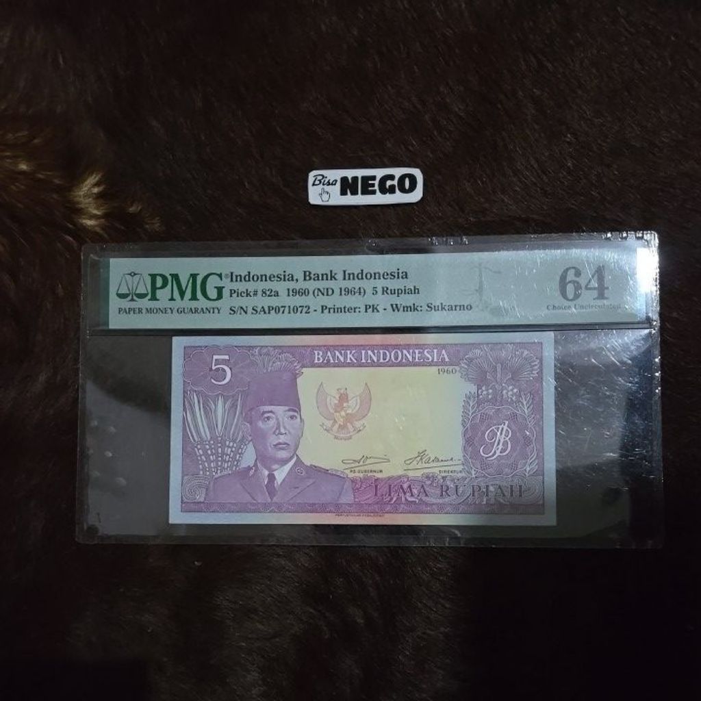 Oeang Koe Now PMG 5 Rupiah Soekarno Tahun 1960