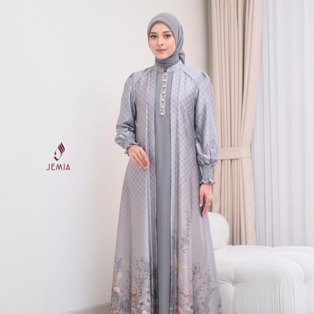 BEST SALE [JEMIA] Aurora Dress Silk Busui Set Hijab | Gamis Wanita Kondangan Elegan Mewah Kekinian