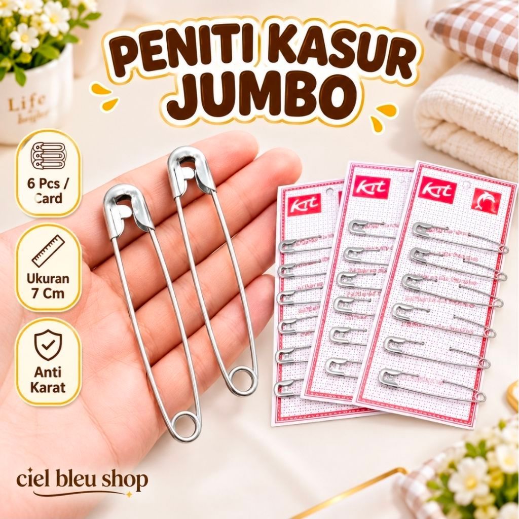 6 PCS PENITI KASUR JUMBO / PENITI BESAR WARNA SILVER