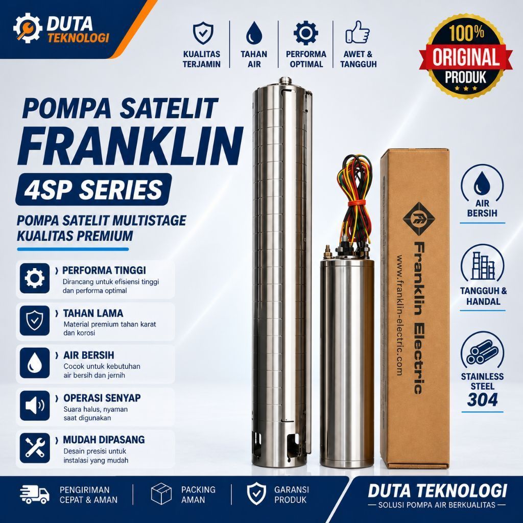 POMPA SATELIT 4 INCH FRANKLIN 3Hp 380v POMPA 4SP8/16 OUTLET 2 INCH