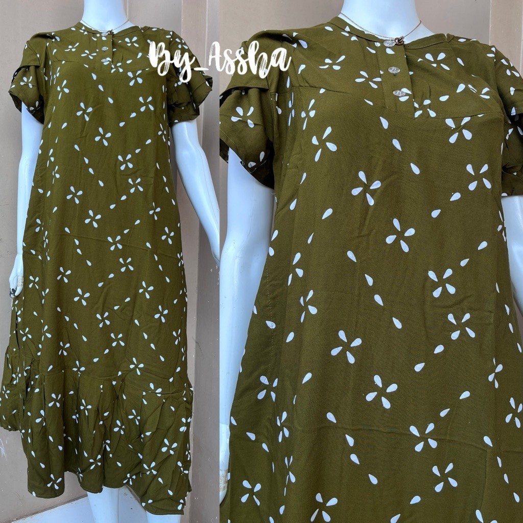 (Ld 100/Pb 120) Daster Rosmalia Kancing Batik Qonita Pekalongan