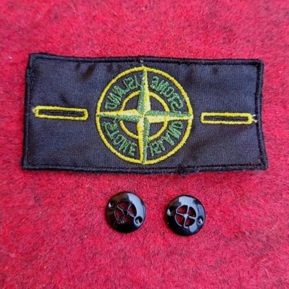 Merchendaisestar Patch Bordir Stone Island Junior Include 2Pcs Kancing Miror 1:1