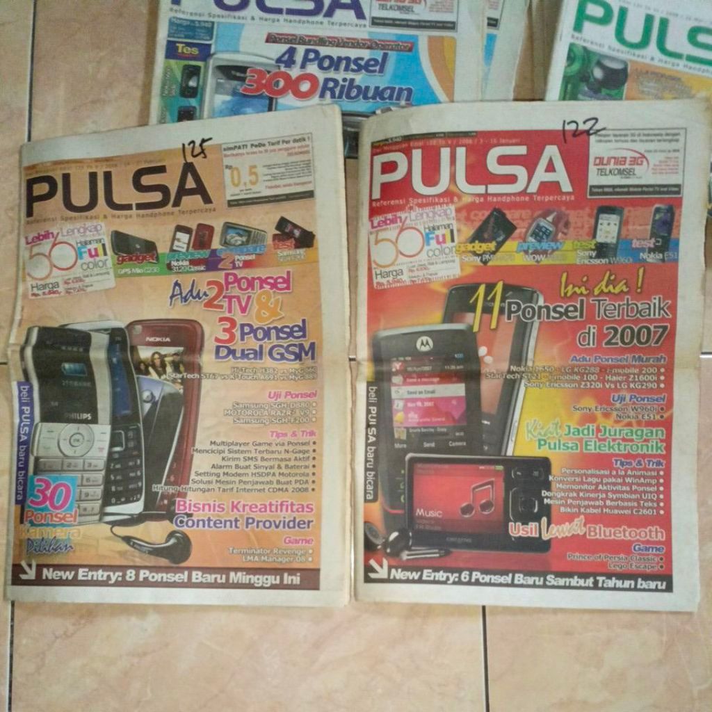 Tabloid PULSA tahun 2008 berbagai edisi cek foto dan deskripsi