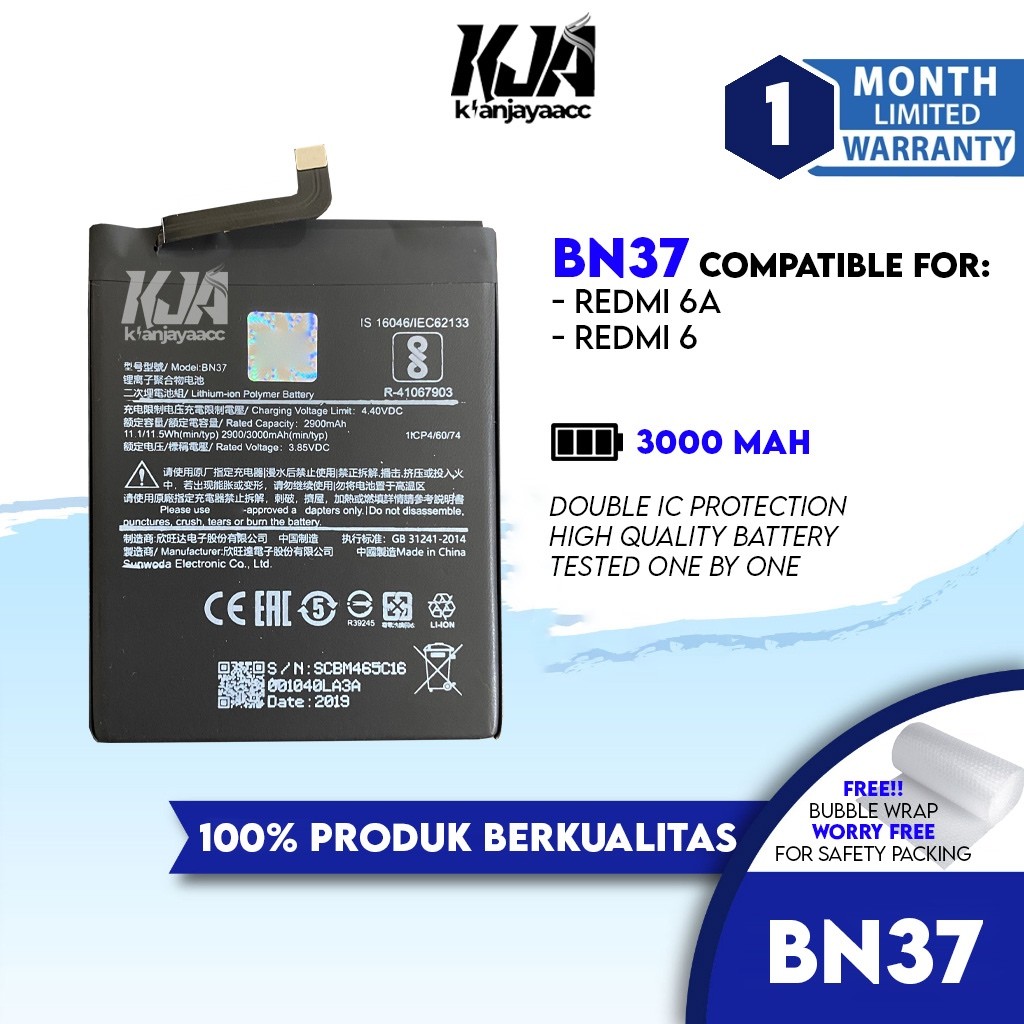 Baterai Redmi 6A / Redmi 6 BN37 OEM Batre Batrai Battery Ori