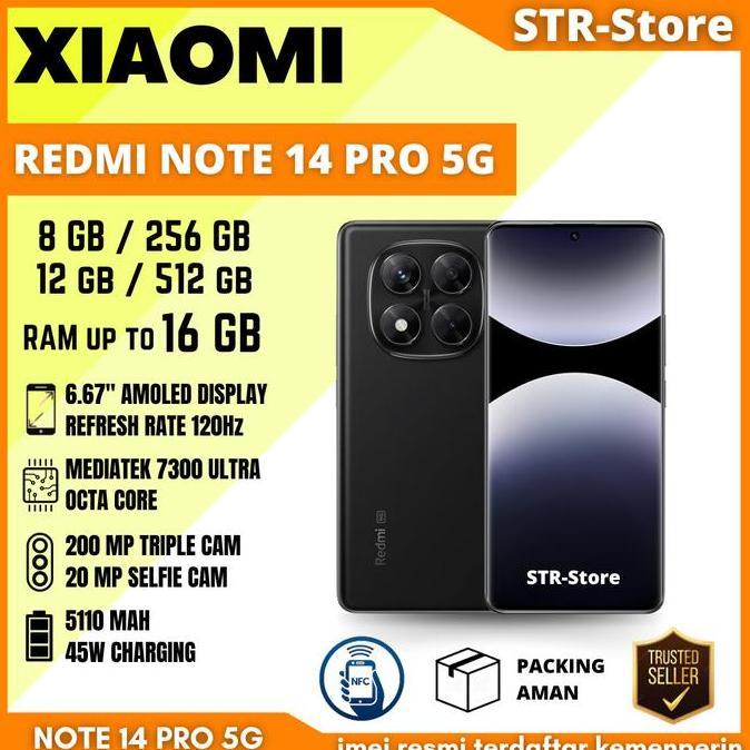 [Bestprice] XIAOMI REDMI NOTE 14 PRO 5G 12/512 GB GARANSI RESMI XIAOMI ANDROID NOTE 14 PRO 5G 8/256 