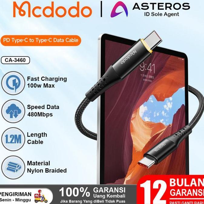[Bestprice] MCDODO Kabel Type C to Type C Auto Disconnect Fast Charging 100w CA-2840
